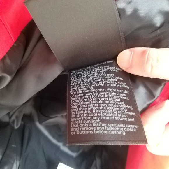 Mackage Hania Leather Moto Zip Jacket Size xxs Red / Flame New (Missing Belt) - Picture 16 of 16